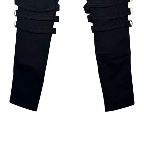 Royal Bones By Tripp Black Lace Up Jeans Pants w/ Straps Zippers Hot Topic 9 - Picture 7 of 12
